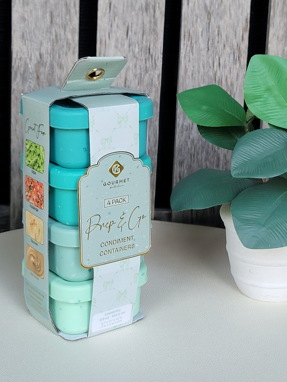 Prep & Go Condiment Containers - Mint & Teal (4-Pack)